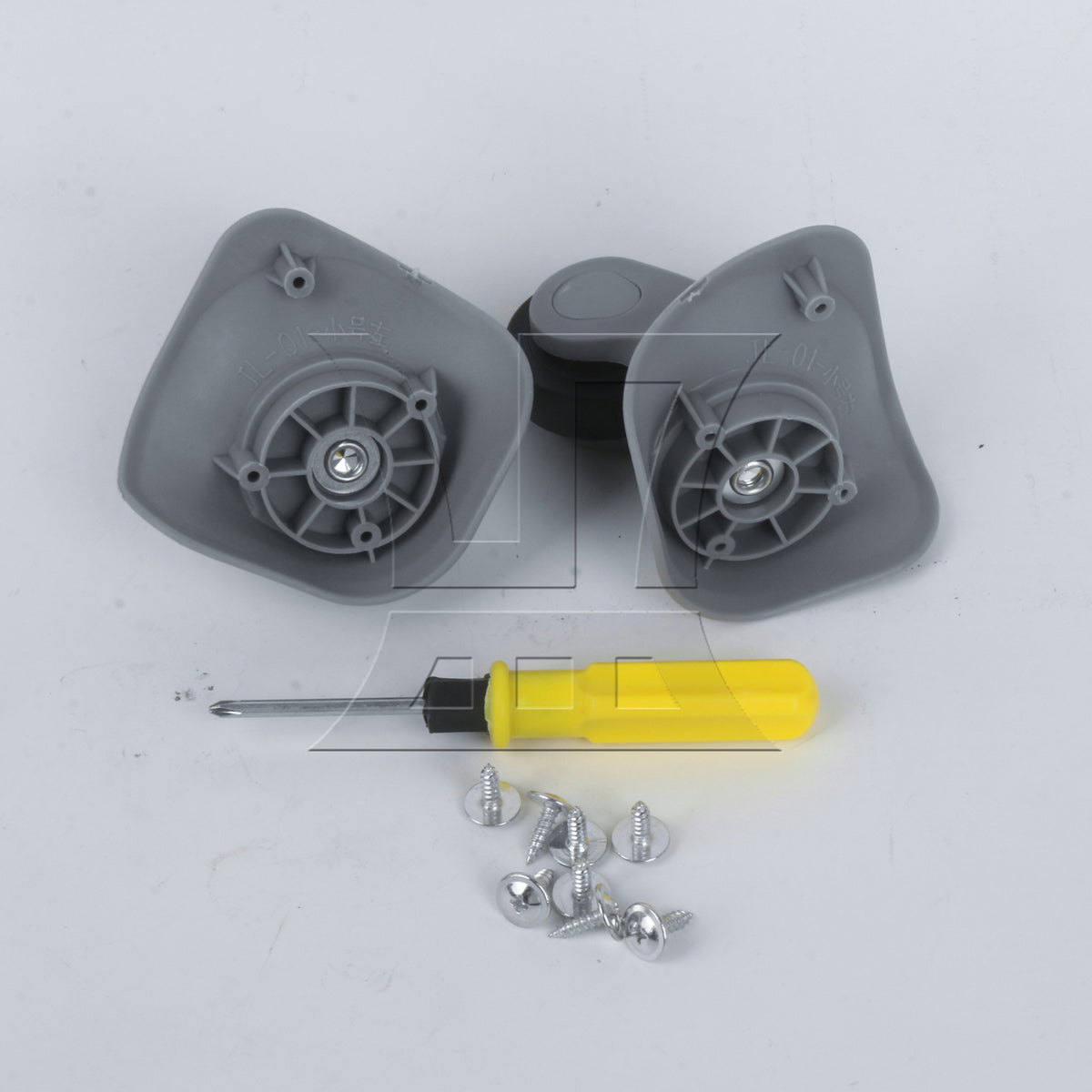BQLZ Metal Luggage Swivel Wheel 1R1L W041 Grey with 1pc Screwdriver for Suitcases