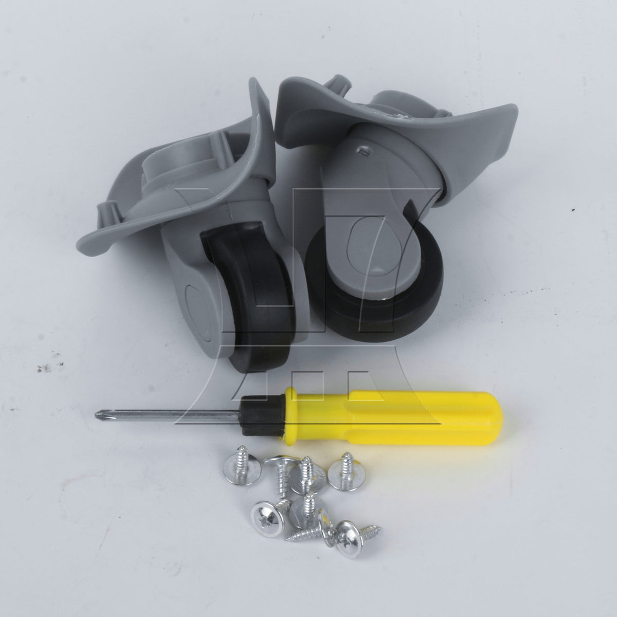 BQLZ Metal Luggage Swivel Wheel 1R1L W041 Grey with 1pc Screwdriver for Suitcases