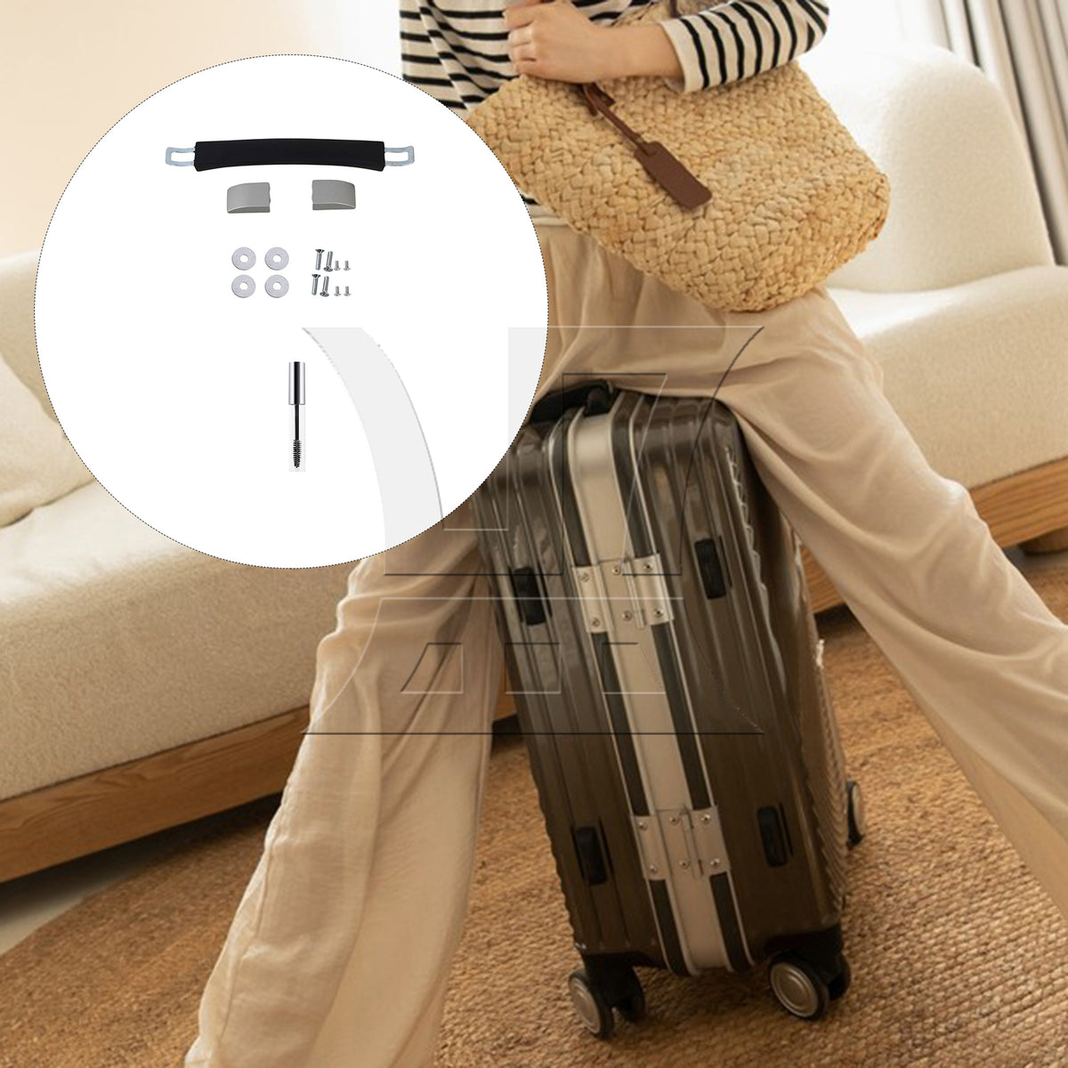 BQLZR 1set Suitcase Handle 14cm 115B Series B009 With Mascara Tube Black for Suitcase Handles Luggage Handles