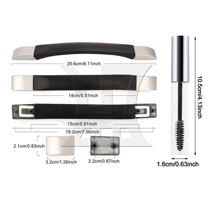 BQLZR 1set Suitcase Handle 14cm 115B Series B009 With Mascara Tube Black for Suitcase Handles Luggage Handles