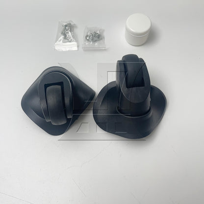 BQLZR 2pcs Luggage Swivel Wheels 1R1L 115W Series W041-2 Black Large with 1pc Mascara Tube 10ml for Replacing Damaged Accessories