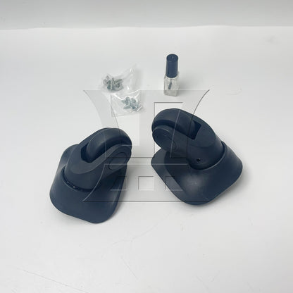 BQLZR 2pcs Luggage Swivel Wheels 1R1L 115W Series W041-2 Black Large with 1pc Mascara Tube 10ml for Replacing Damaged Accessories