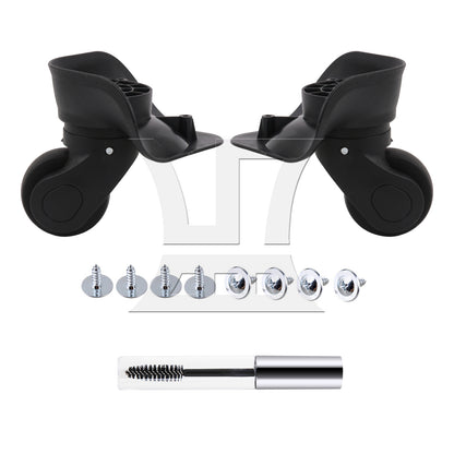 BQLZR 2pcs Luggage Swivel Wheels 1R1L 115W Series W041-2 Black Large with 1pc Mascara Tube 10ml for Replacing Damaged Accessories