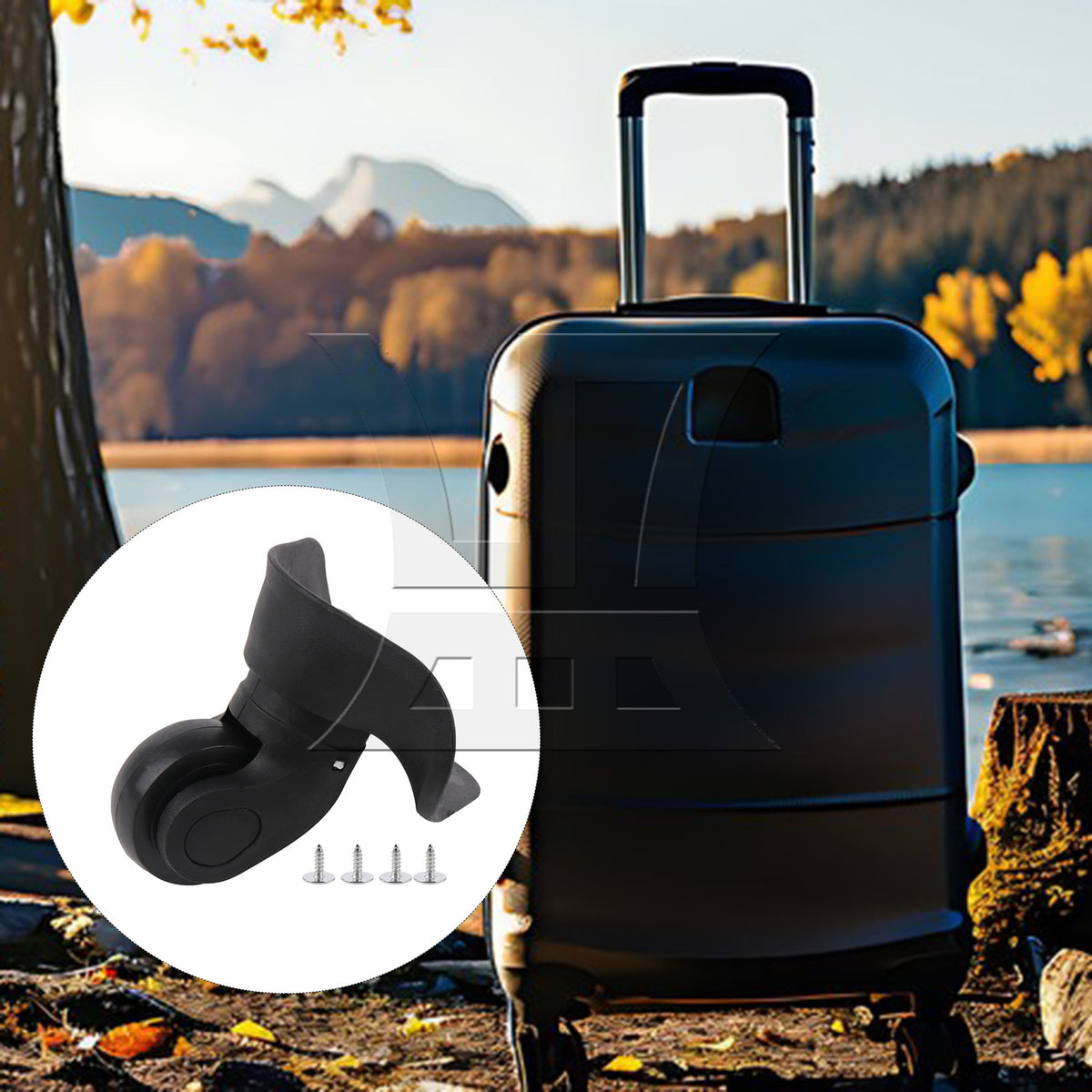 BQLZR 2pcs Luggage Swivel Wheels 1R1L 115W Series W041-2 Black Large with 1pc Mascara Tube 10ml for Replacing Damaged Accessories