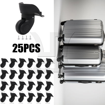 BQLZR Black Left Luggage Suitcase Wheels 360 Swivel Replacement W041-2S with 4 Screw