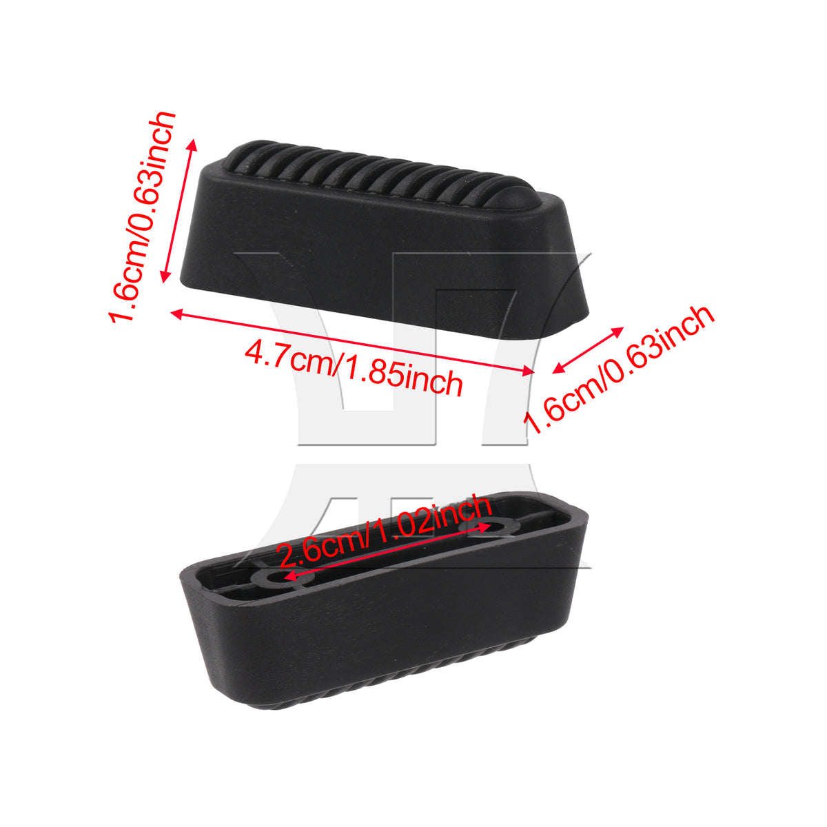 BQLZR 1 Set Of 8-Piece Suitcase Side Foot Bracket, Plastic Base 4.7x1.6x1.6cm