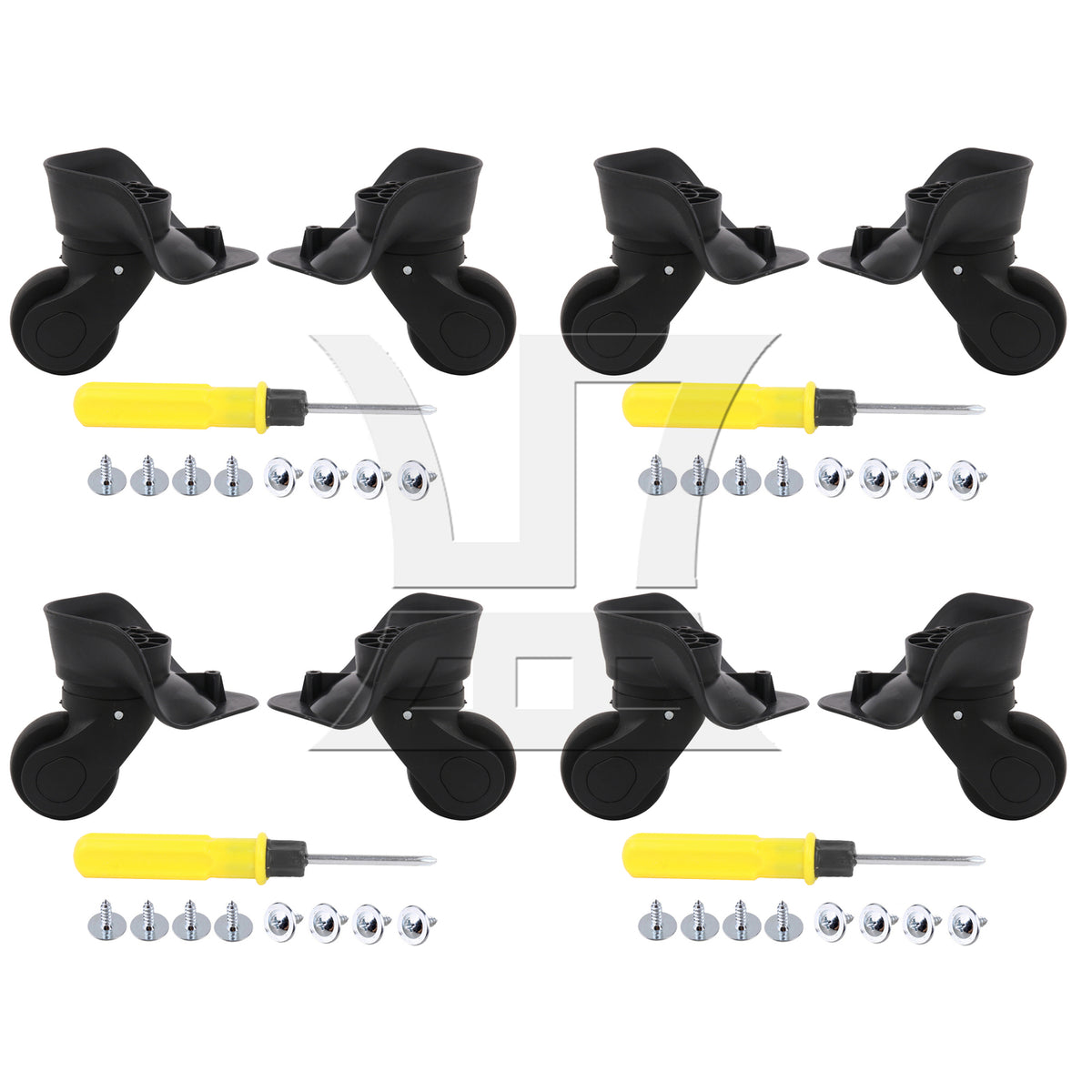 BQLZR 2pcs Luggage Swivel Wheels 1R1L 115W Series W041-2 Black Large with 1pc Mascara Tube 10ml for Replacing Damaged Accessories