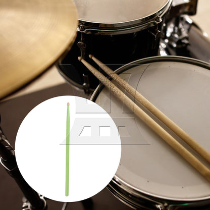 BQLZR 2pcs Wooden Drum Sticks 5A Green for Rock Jazz Blues