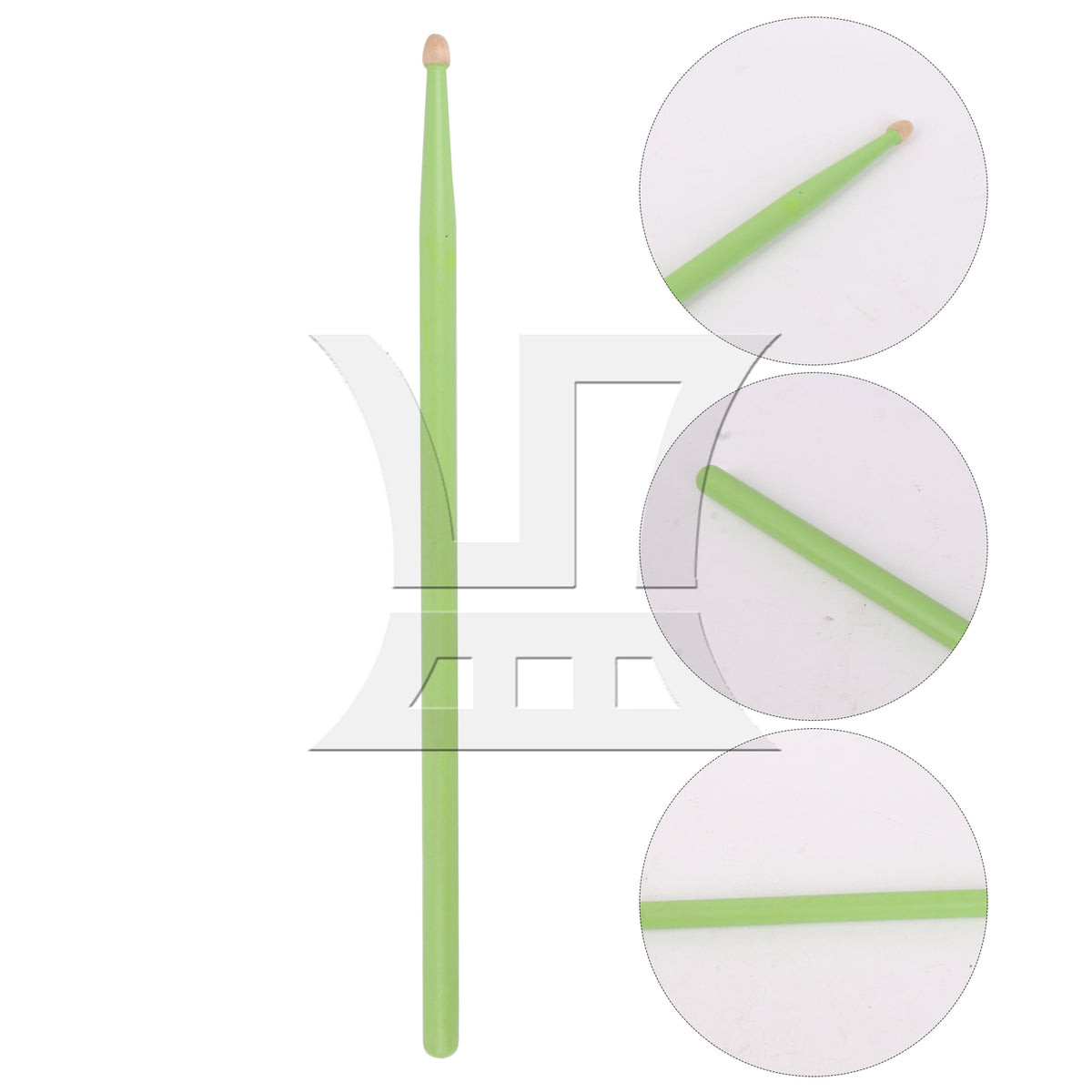 BQLZR 2pcs Wooden Drum Sticks 5A Green for Rock Jazz Blues