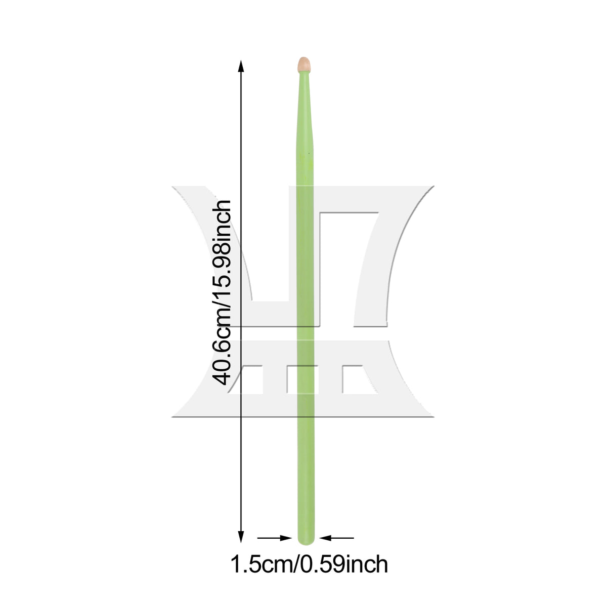 BQLZR 2pcs Wooden Drum Sticks 5A Green for Rock Jazz Blues