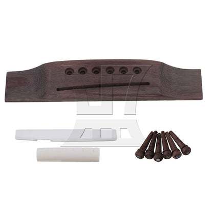 BQLZR Saddle & Nut String Rosewood Bridge Ebony Pins for Acoustic Guitar