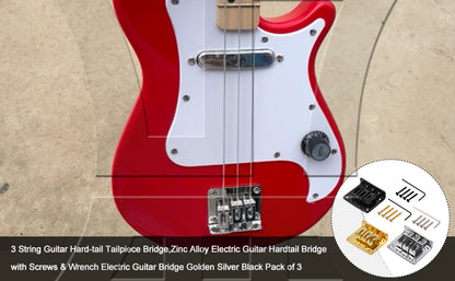 BQLZR Zinc Alloy Bridge for 3 String Electric Guitar Part with 12 Screws