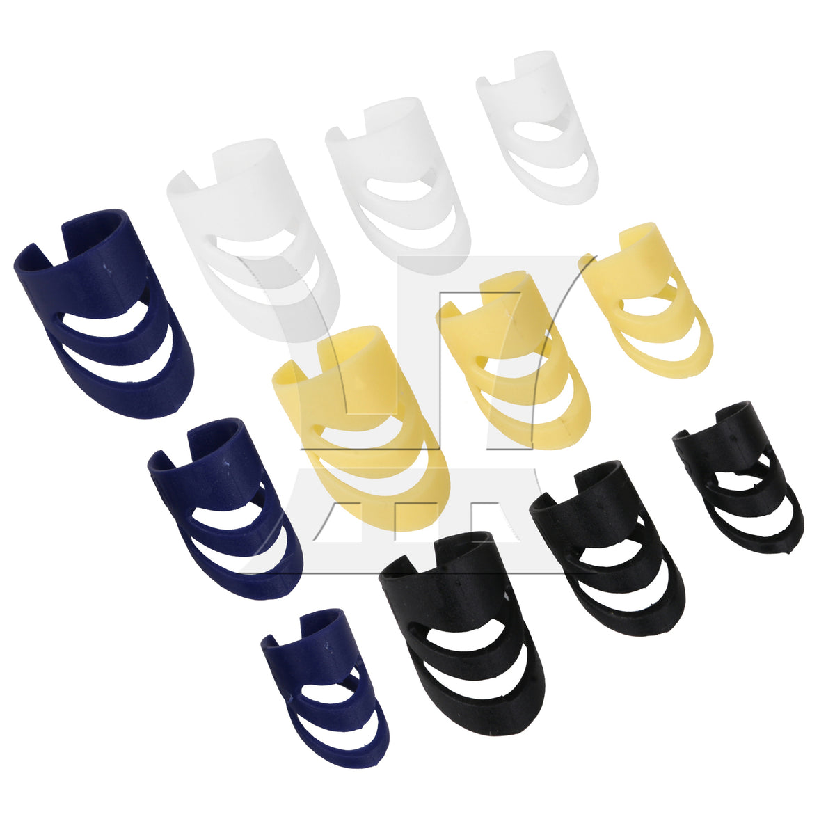 BQLZR 12 Pieces Plastic Stringed Intrument Guitar Finger Picks Cover Cap 4 Colors