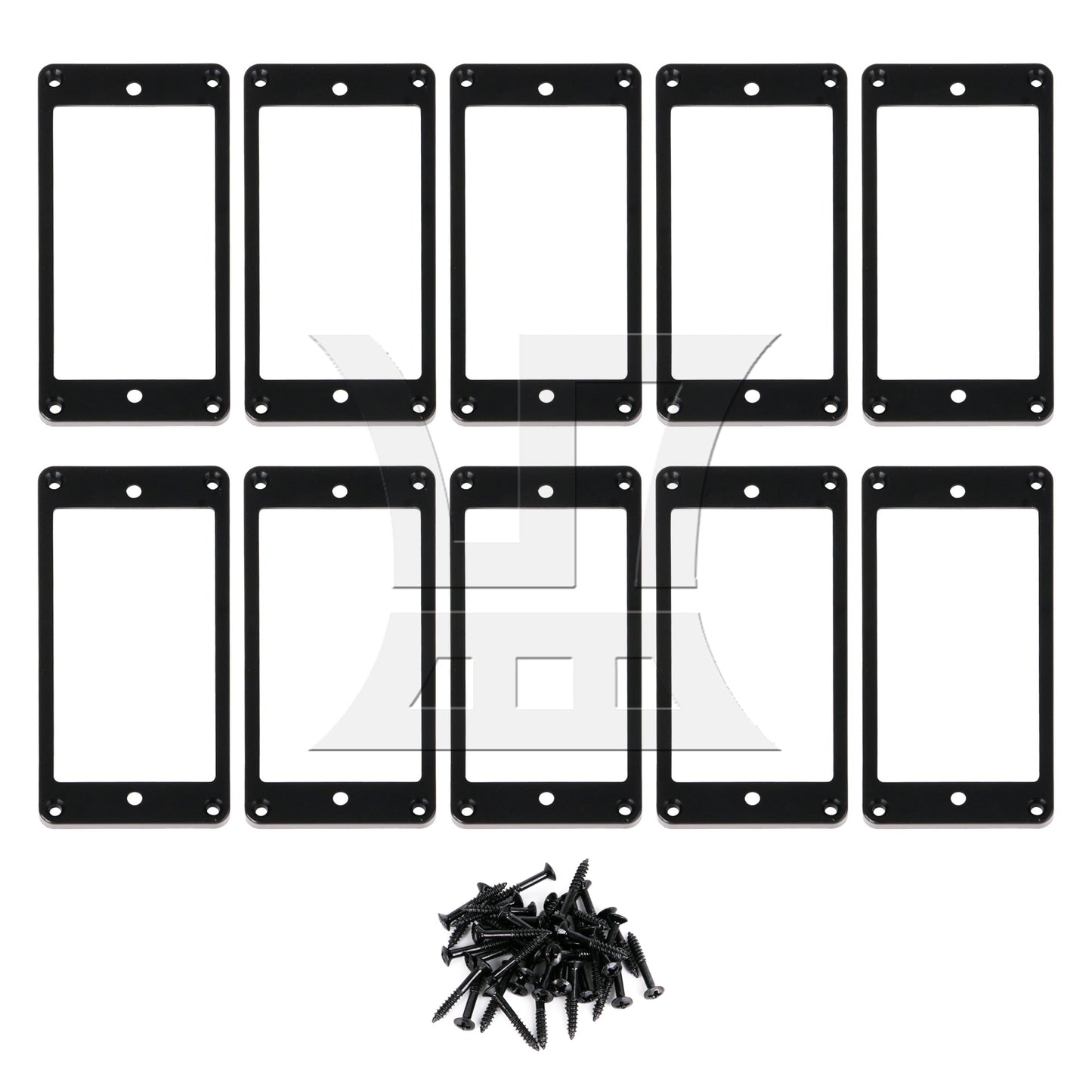 BQLZR Black Plastic Humbucker Pickup Mounting Frames for Electric Guitar