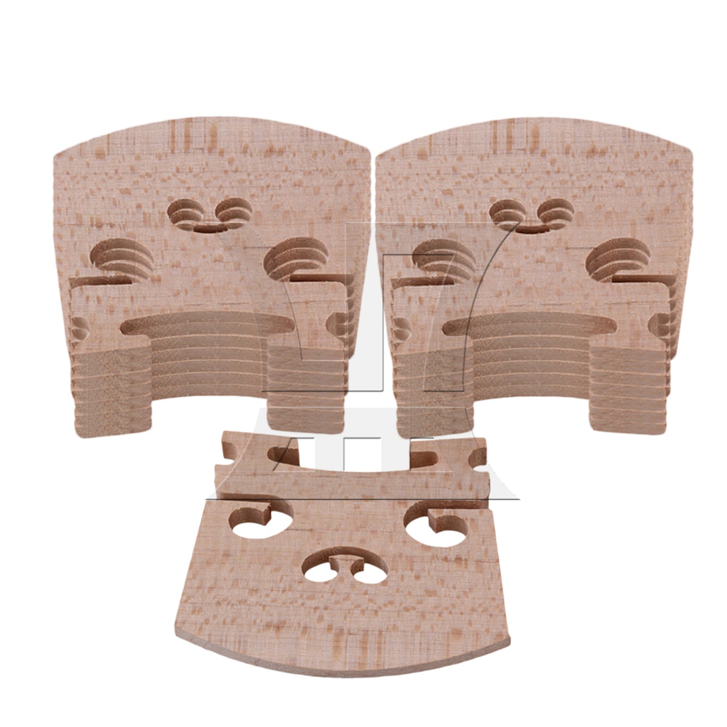 BQLZR 4/4 Violin Semi Fitted Fiddle String Wooden Bridge 1.85x1.57x0.24inch