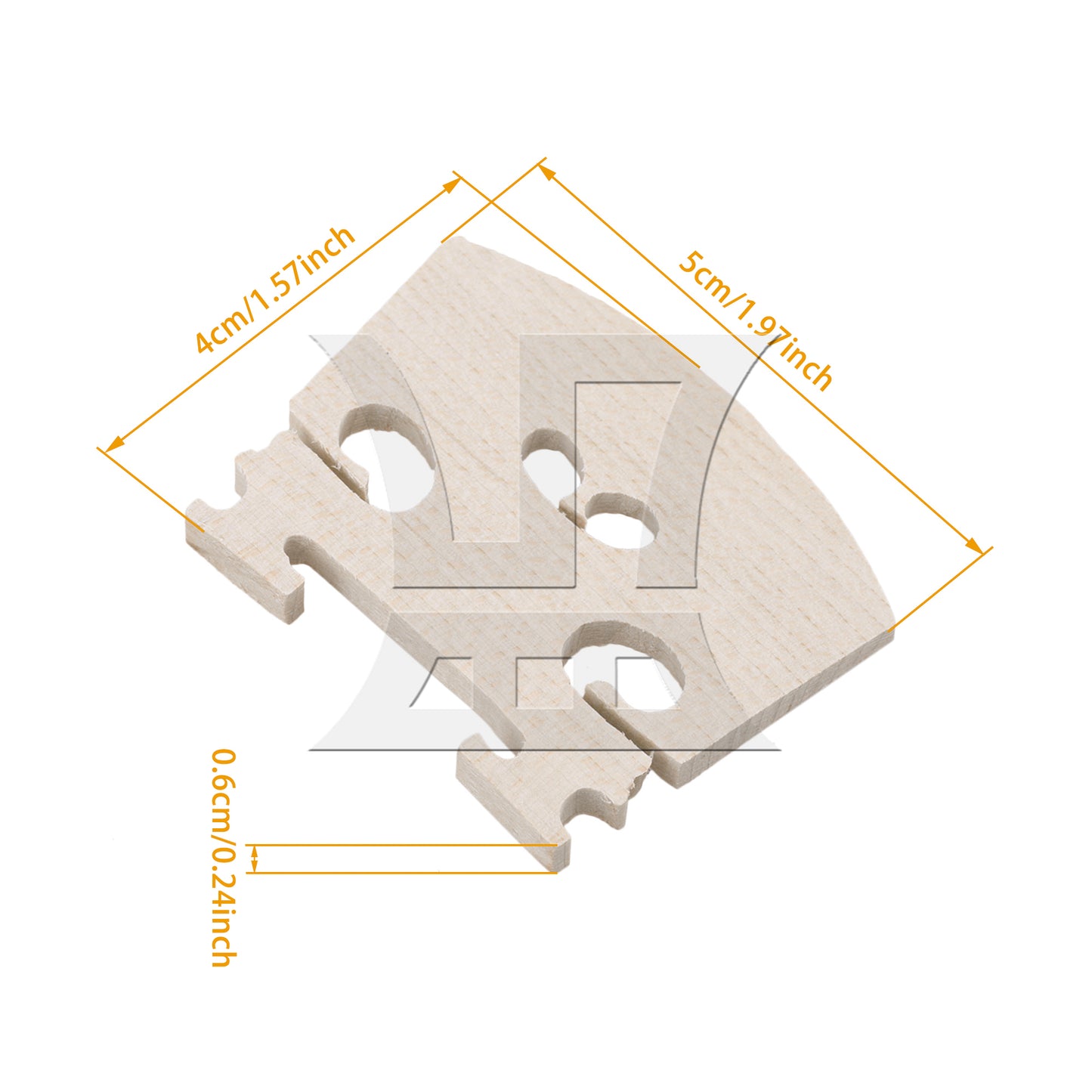 BQLZR 4/4 Violin Semi Fitted Fiddle String Wooden Bridge 1.85x1.57x0.24inch