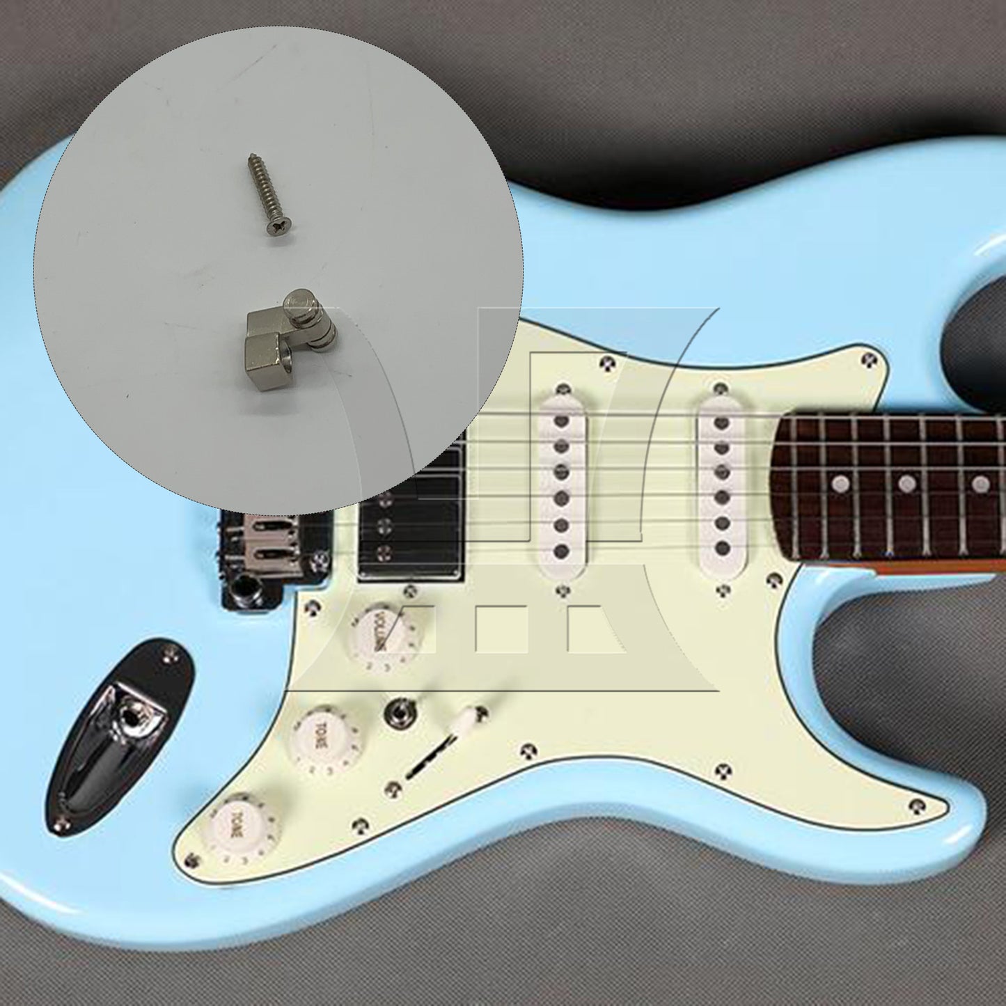 BQLZR  Electric Guitar Roller String Tree Retainer Guides Silver Zinc Alloy