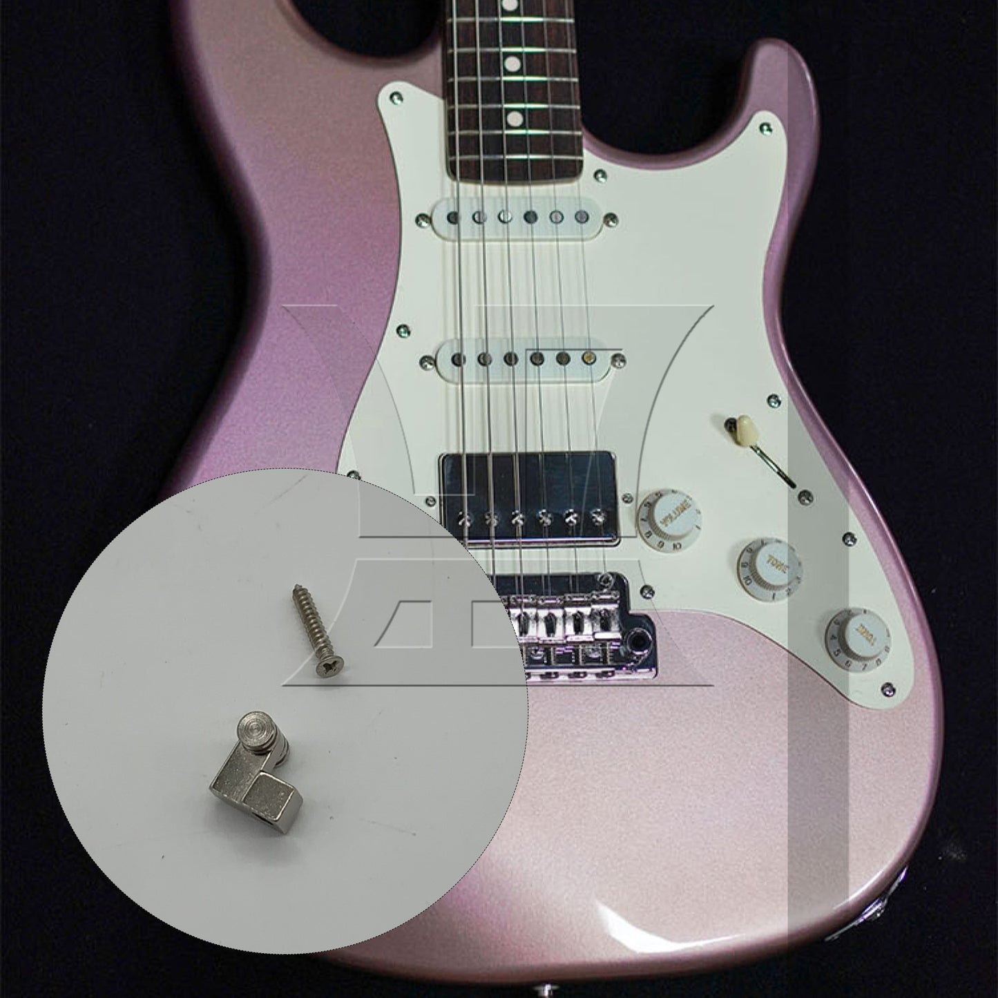 BQLZR  Electric Guitar Roller String Tree Retainer Guides Silver Zinc Alloy