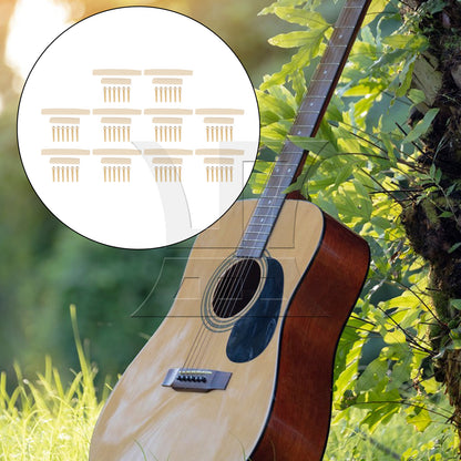 BQLZR 10Pieces Bridge Saddles & 10x Nuts & 60 Pins Plastic Set for Acoustic Guitar
