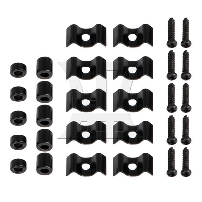 BQLZR 5Pieces Metal Strings Retainer Guitar Replacement Accessories with Screw Black