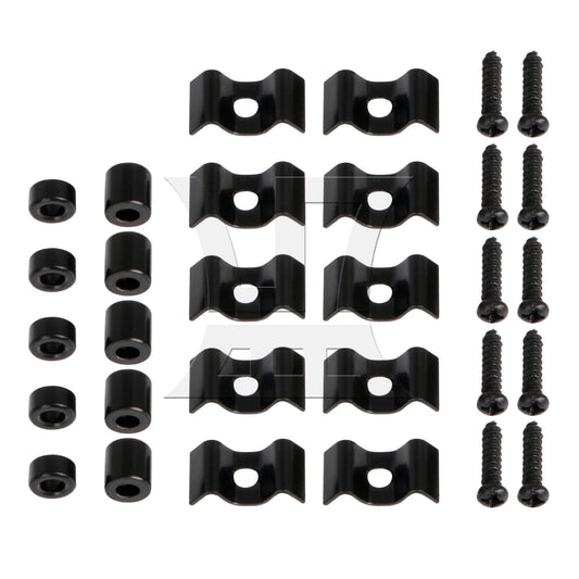 BQLZR 5Pieces Metal Strings Retainer Guitar Replacement Accessories with Screw Black