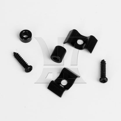 BQLZR 5Pieces Metal Strings Retainer Guitar Replacement Accessories with Screw Black