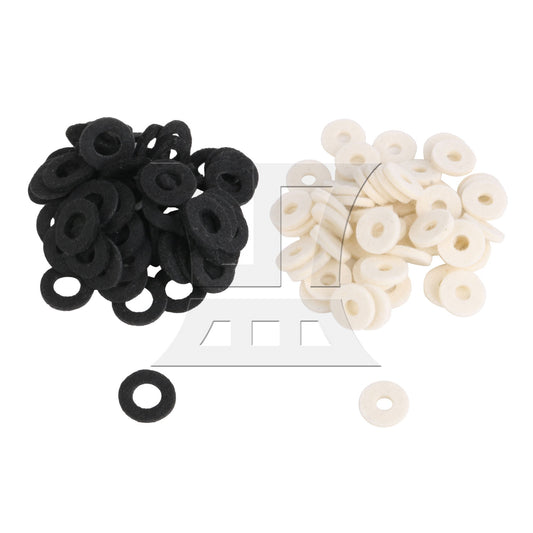 15x6mm White Trumpet Cap felts & 18x11mm Black Trumpet Cap felts Pack of 10