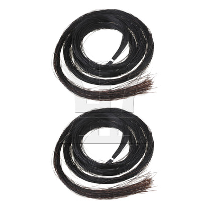 BQLZR 2 Pieces Violin Horse Tail Bow Hair Replacement Parts 31 to 31.5 Inch Black