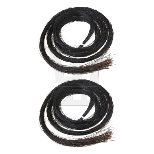 BQLZR 2 Pieces Violin Horse Tail Bow Hair Replacement Parts 31 to 31.5 Inch Black