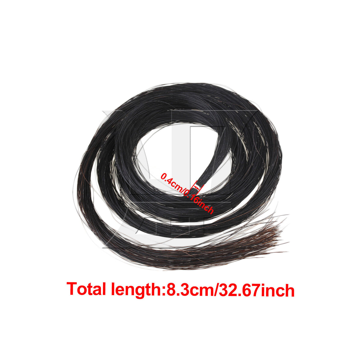 BQLZR 2 Pieces Violin Horse Tail Bow Hair Replacement Parts 31 to 31.5 Inch Black