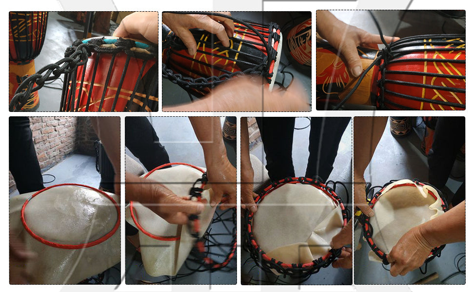 BQLZR 2 Pieces Natural Material Drums Head for 10Inch African Drum Replacement 350mm