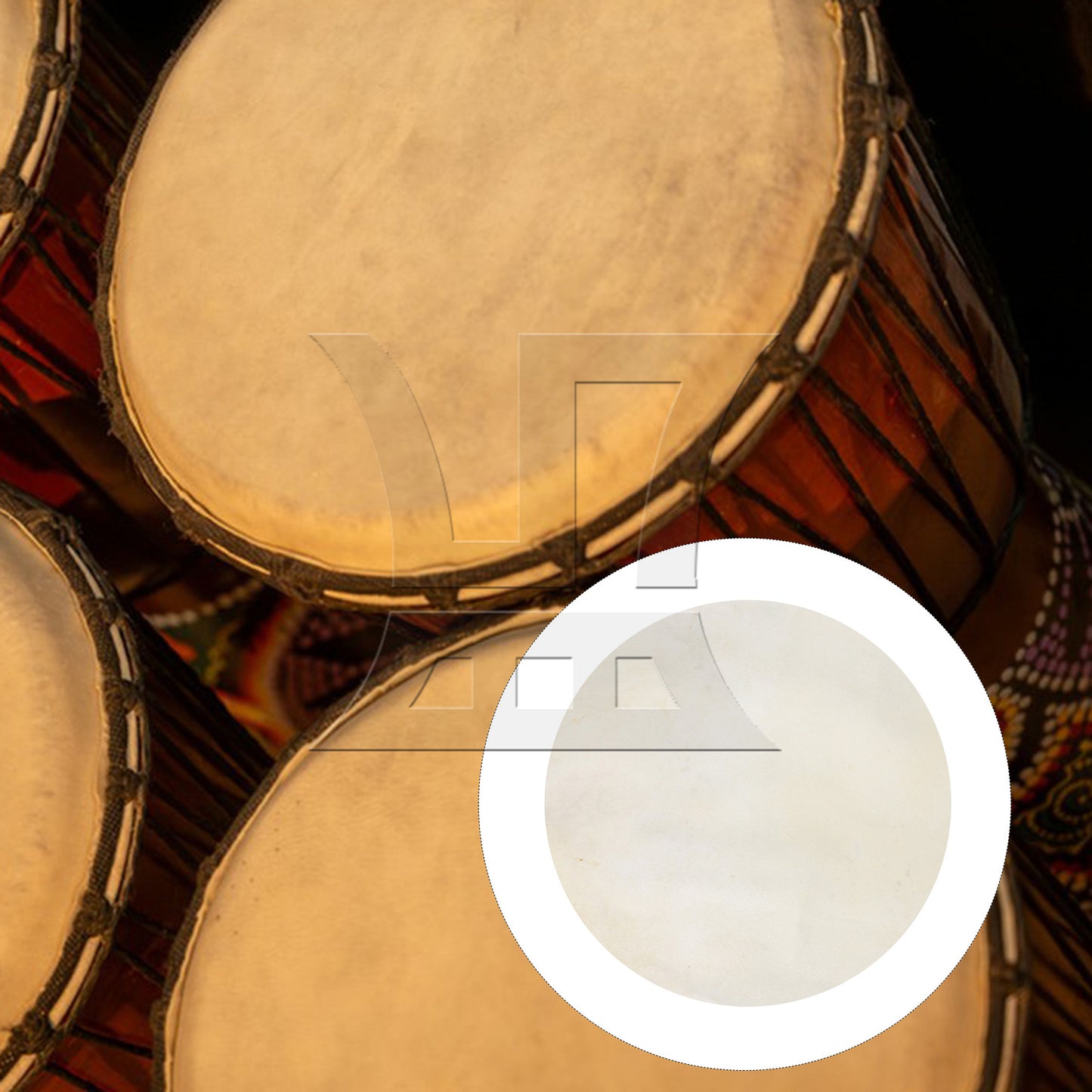 BQLZR 2 Pieces Natural Material Drums Head for 10Inch African Drum Replacement 350mm