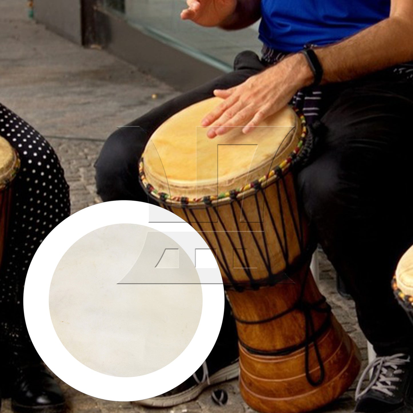 BQLZR 2 Pieces Natural Material Drums Head for 10Inch African Drum Replacement 350mm