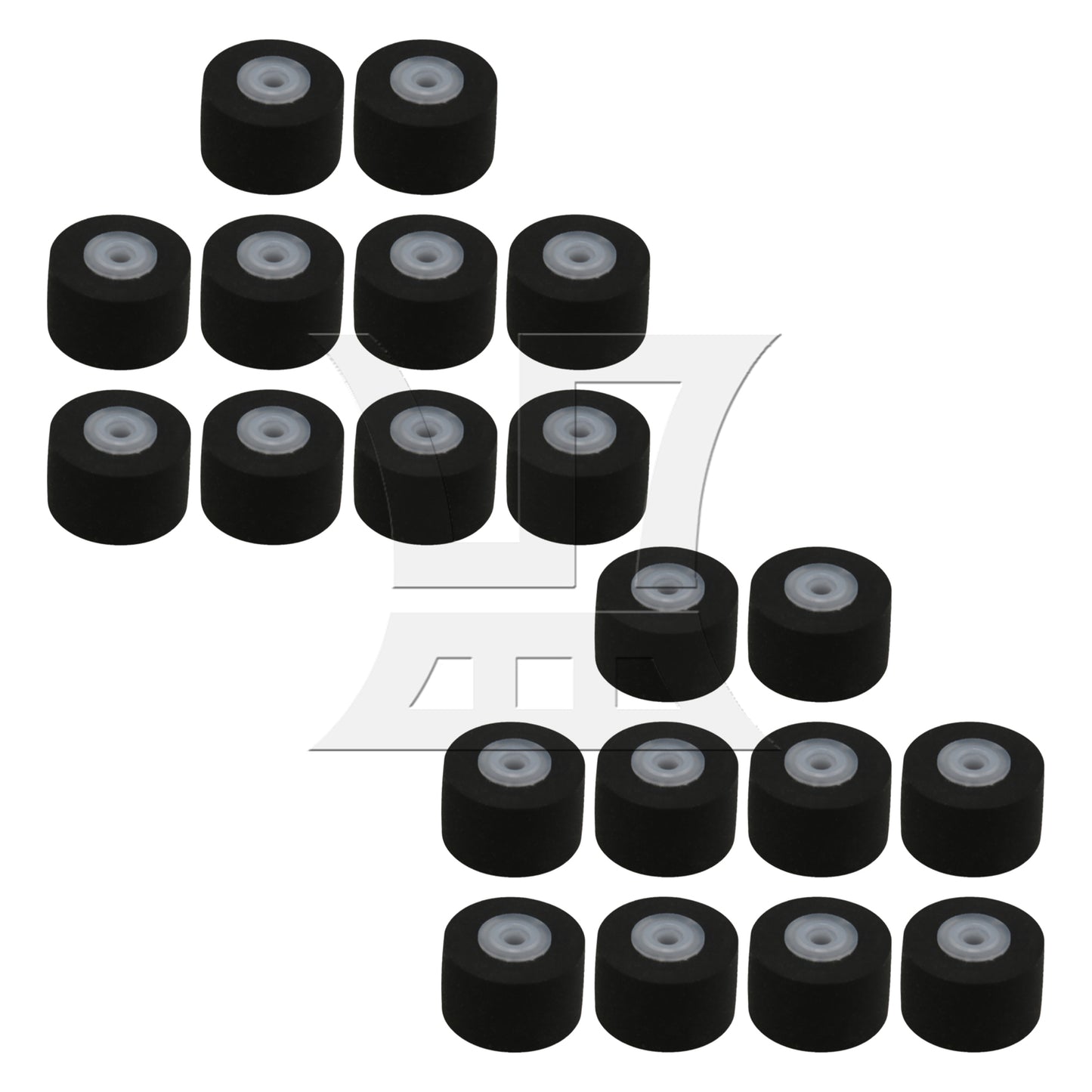 BQLZR Tape Recorder Pinch Roller Rubber Pulley Wheels 10x6.5x1.5mm Black
