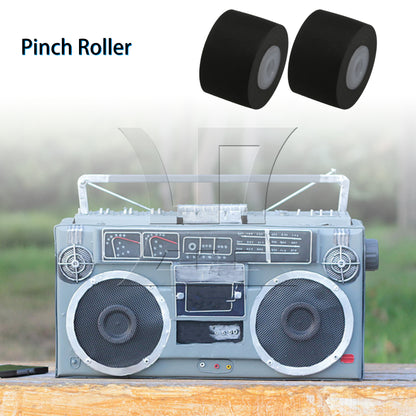 BQLZR Tape Recorder Pinch Roller Rubber Pulley Wheels 10x6.5x1.5mm Black