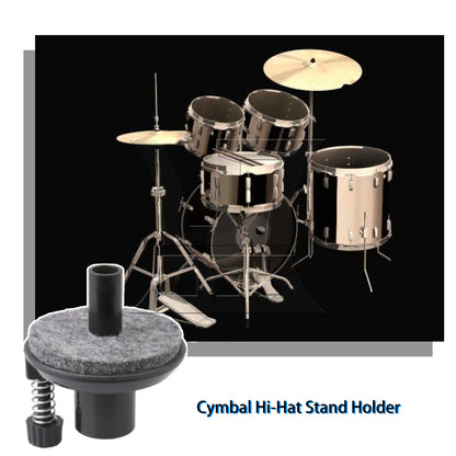 BQLZR 2 Pieces Hi-hat Cymbal Stand Holders for Drum Set Kit Replacement 16mm Black