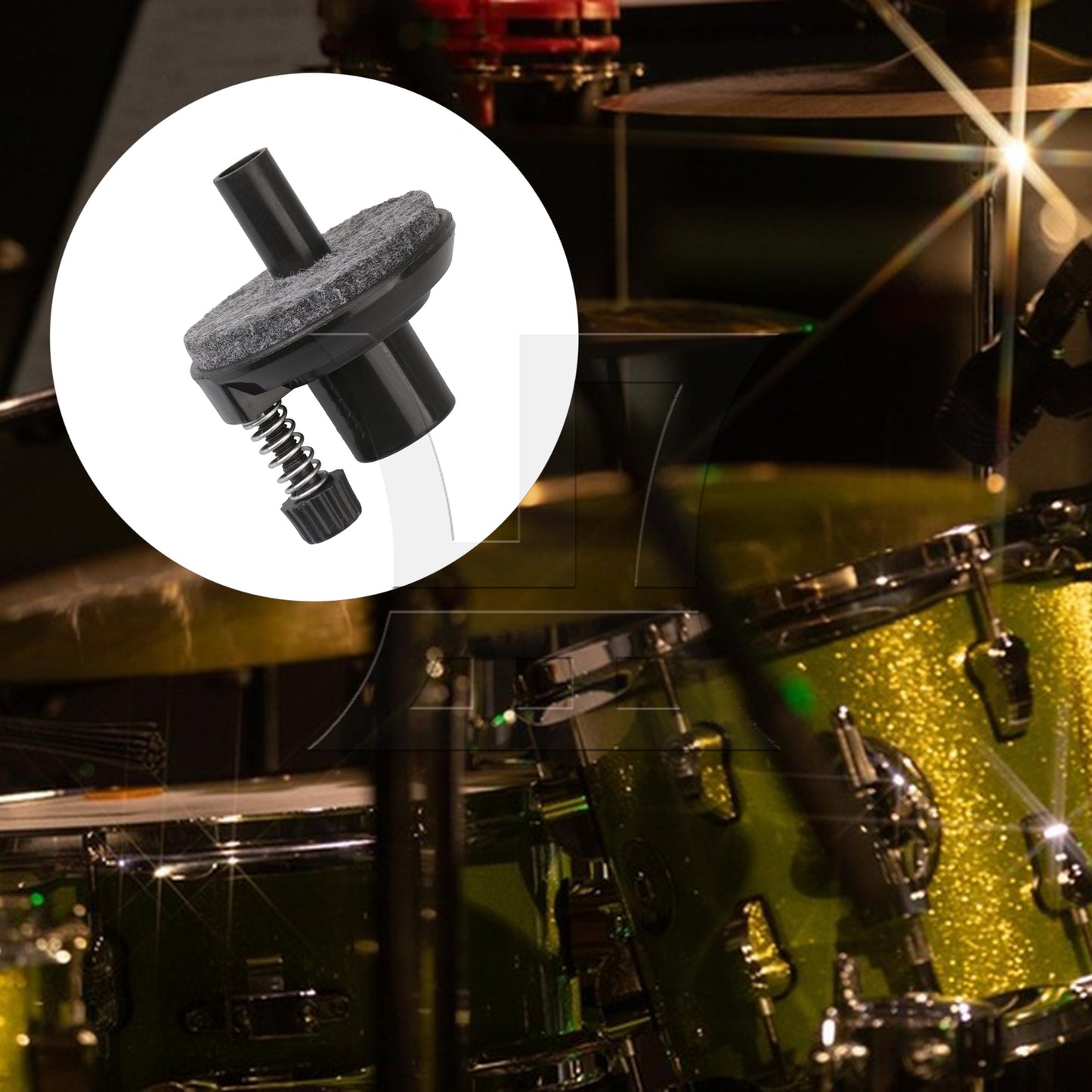 BQLZR 2 Pieces Hi-hat Cymbal Stand Holders for Drum Set Kit Replacement 16mm Black