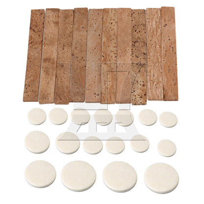BQLZR 27Pieces Clarinet Neck Joint Cork Sheet with Pads for Woodwind Instrument Part