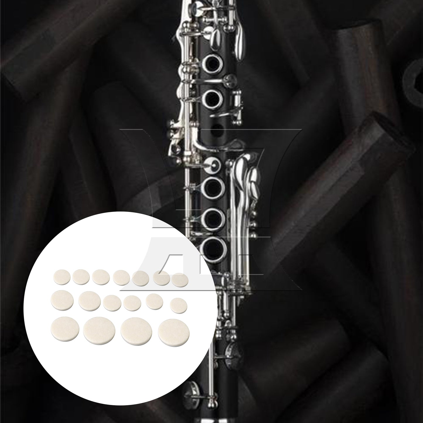 BQLZR 27Pieces Clarinet Neck Joint Cork Sheet with Pads for Woodwind Instrument Part