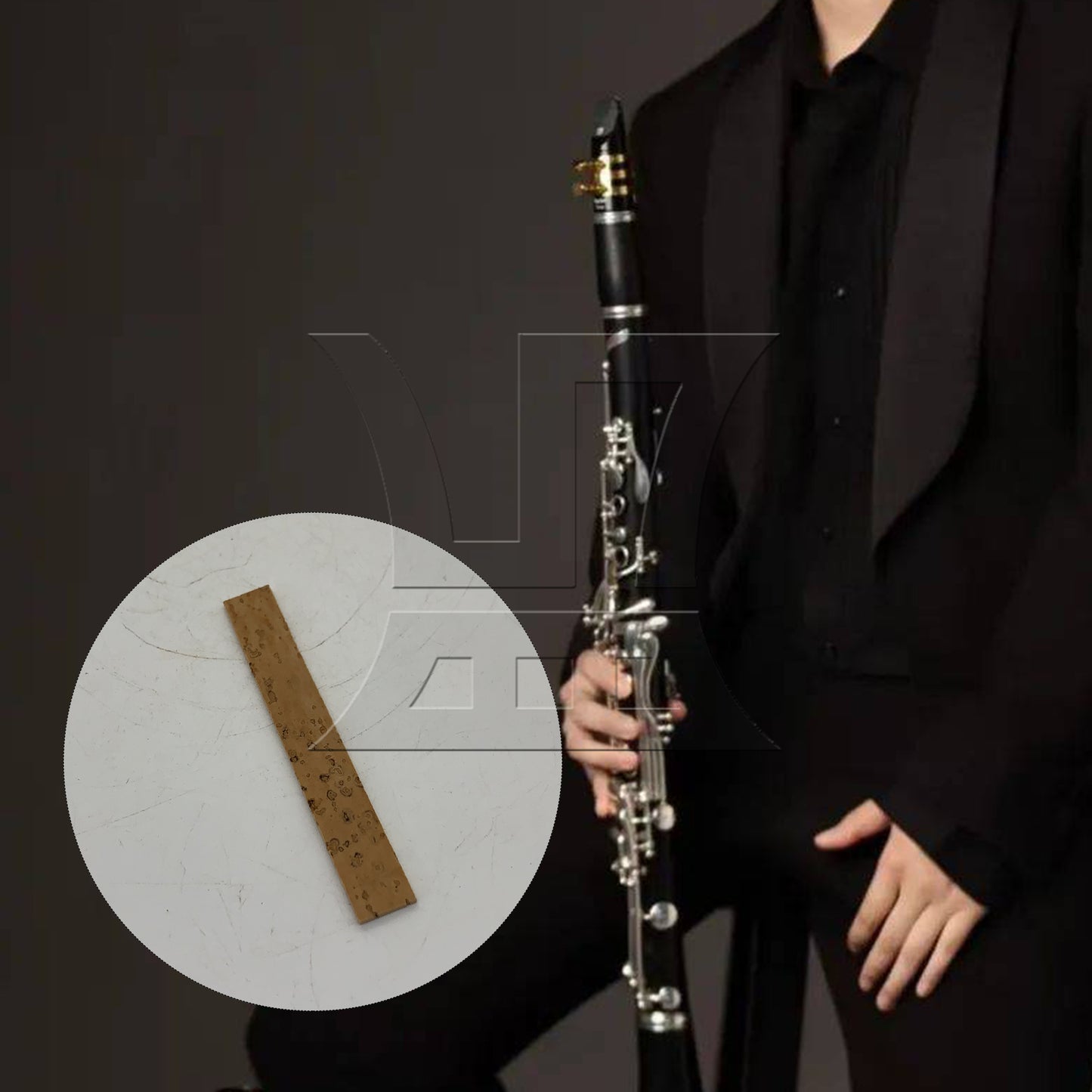 BQLZR 27Pieces Clarinet Neck Joint Cork Sheet with Pads for Woodwind Instrument Part