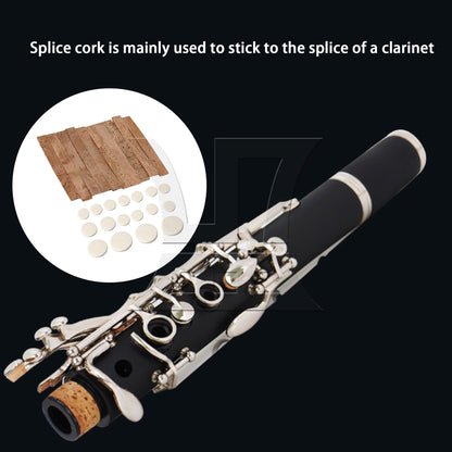 BQLZR 27Pieces Clarinet Neck Joint Cork Sheet with Pads for Woodwind Instrument Part