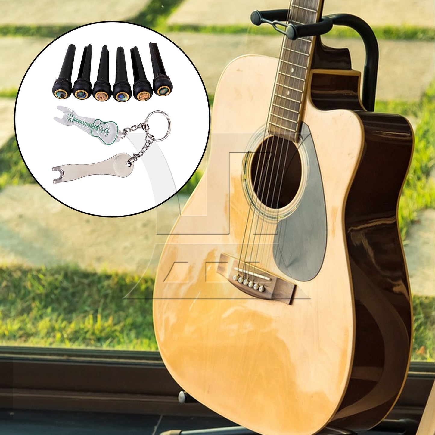 BQLZR  Guitar Bridge Pin Pegs Black Puller Pulling Removers Extractor Set