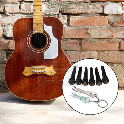 BQLZR  Guitar Bridge Pin Pegs Black Puller Pulling Removers Extractor Set