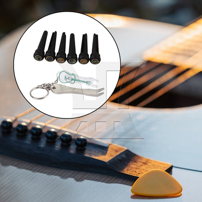 BQLZR  Guitar Bridge Pin Pegs Black Puller Pulling Removers Extractor Set