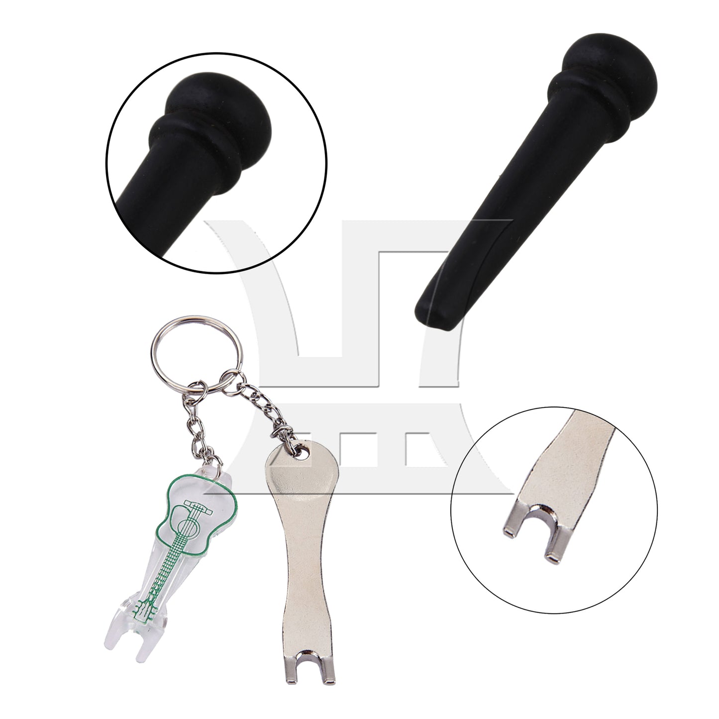 BQLZR  Guitar Bridge Pin Pegs Black Puller Pulling Removers Extractor Set