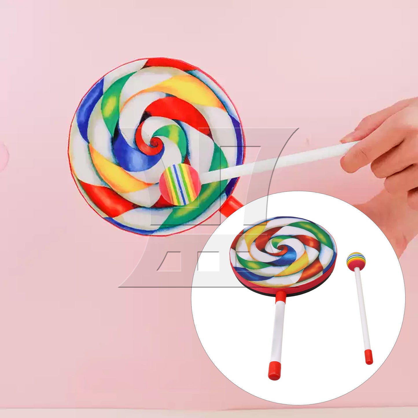 BQLZR Hand Drum Musical Sound Tool Musical Instruments Colorful 7.87 Inch
