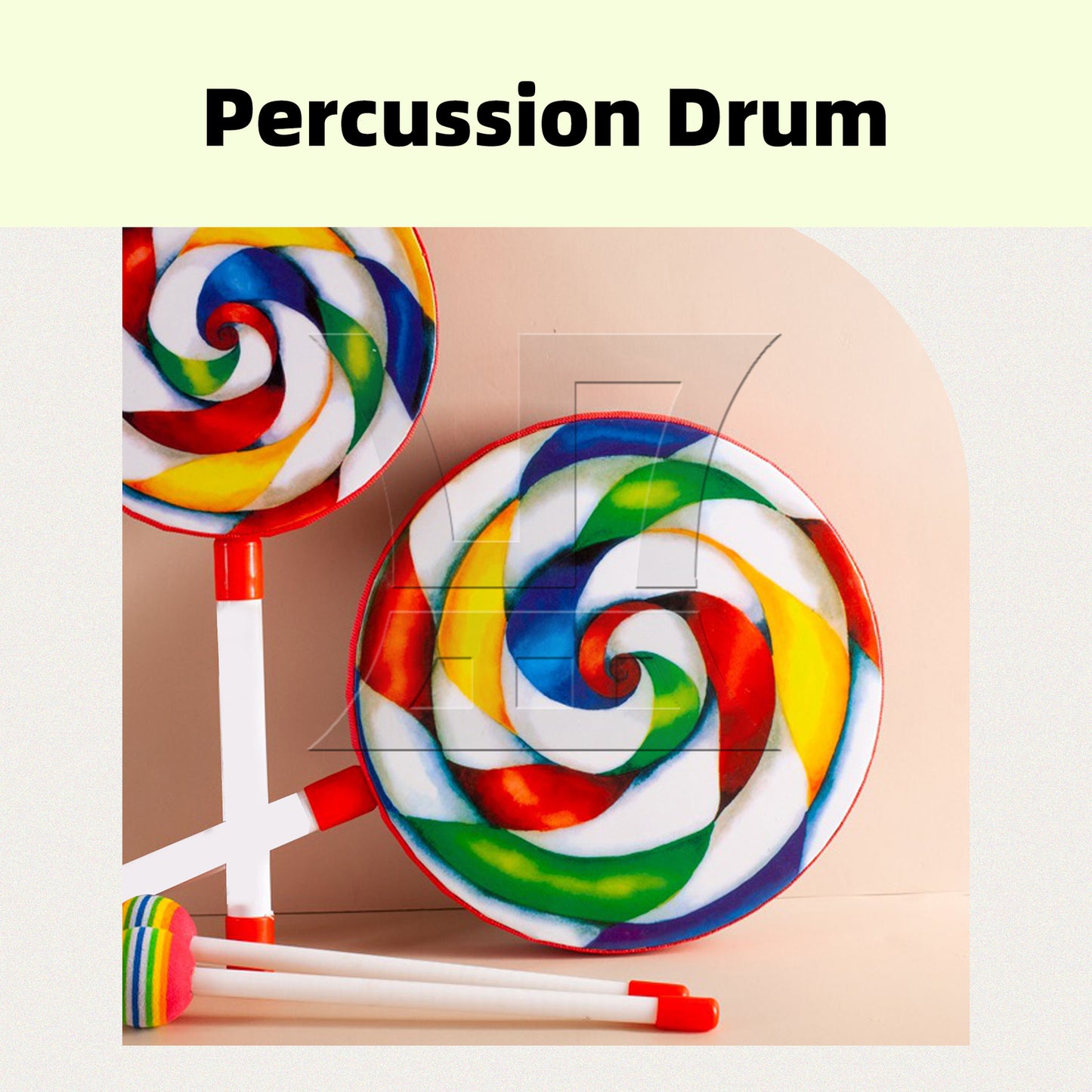 BQLZR Hand Drum Musical Sound Tool Musical Instruments Colorful 7.87 Inch