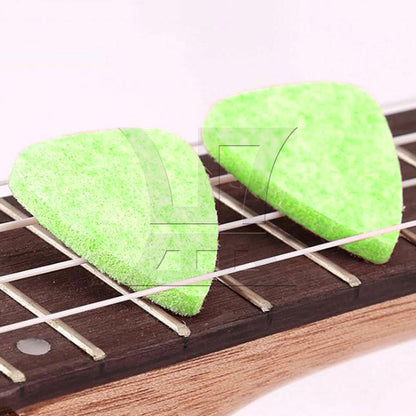 BQLZR 6 Pieces Felt Guitar Picks Green for Electric Acoustic Bass with Strings Capo