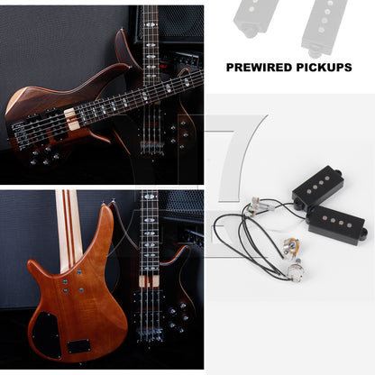 BQLZR Prewired Neck & Bridge Humbucker Pickups Set w/ Bass Bridg for 4-string Bass