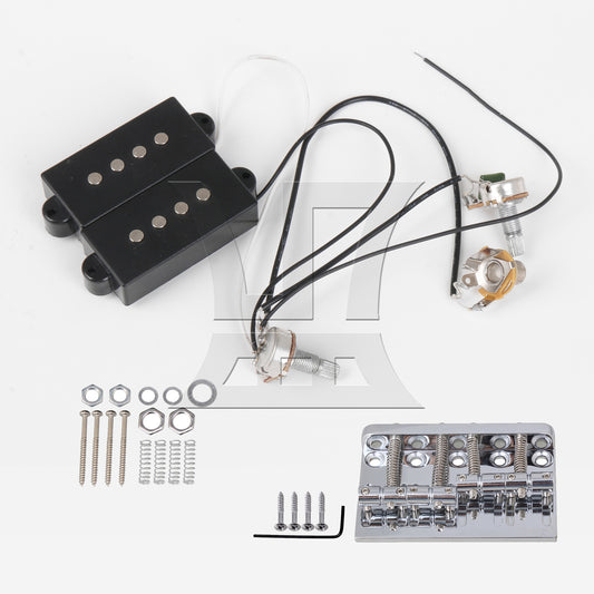 BQLZR Prewired Neck & Bridge Humbucker Pickups Set w/ Bass Bridg for 4-string Bass